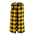 thumbnail image 5 of Meichang Flannel Long Vest for Women Hooded Drawstring Button Down Plaid Sleeveless Jacket Fall Winter Long Vest Jackets, 5 of 5