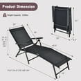 thumbnail image 3 of Gymax Set of 2 Outdoor Adjustable Chaise Lounge Chair Patio Folding Recliner Lounge Black, 3 of 10