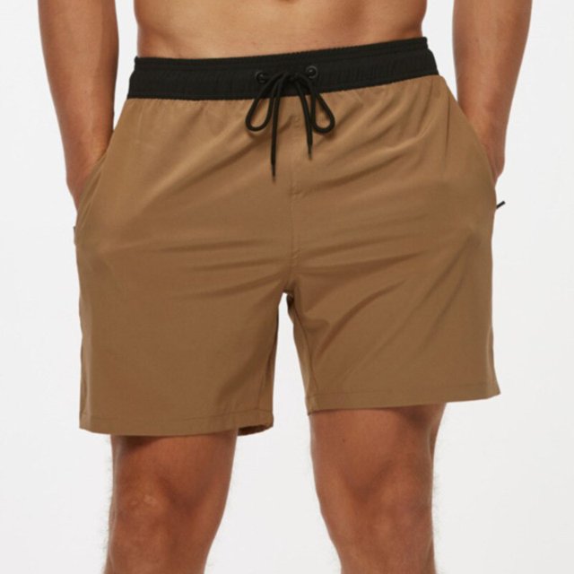 Pantalones cortos de playa para hombre, bañador con cierre elástico, secado rápido, bolsillos con cremallera Fivean unisex