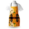 thumbnail image 3 of Halloween Apron Spooky Carved Halloween Jack o Lantern and Full Moon with Bats and Grave Lake, Unisex Kitchen Bib Apron with Adjustable Neck for Cooking Baking Gardening, Orange Black, by Ambesonne, 3 of 3