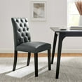 thumbnail image 2 of Side Dining Chair, Grey Gray, Vegan Leather, Kitchen Cafe Bistro Hospitality Restaurant, Modern Contemporary HB32925, 2 of 8