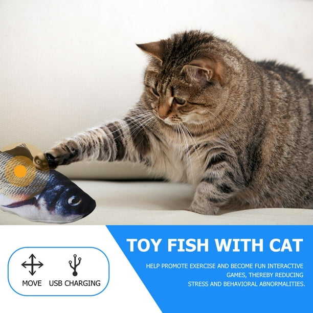 Huadaliy Electric Floppy Fish Cat Toy, Realistic Interactive Wiggle
