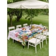 thumbnail image 3 of Easter Gnomes Bunnies Outdoor Tablecloth - 60x120 Inch Rectangle Dining Table Cover, Spring Easter Eggs Floral Purple Plaid Waterproof Outdoor Table Cloth with Umbrella Hole & Zipper for Picnic/Patio, 3 of 7