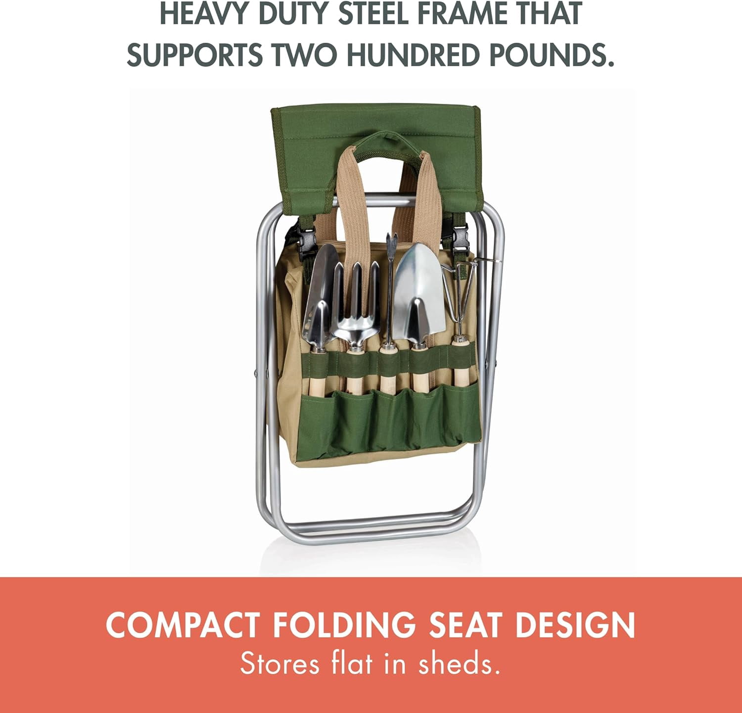 Garden Kneeler and  with Detachable Tote Organizer, Folding Gardening  for Weeding & Yard Work