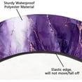 thumbnail image 3 of Purple Modern Marble Round Tablecloths with Elastic Edge Fitted Round Table Cloth Small Wipeable Washable Circle Table Covers for Dinner Patio Party Indoor Outdoor Kitchen Decor (Fit 36-44 In), 3 of 6