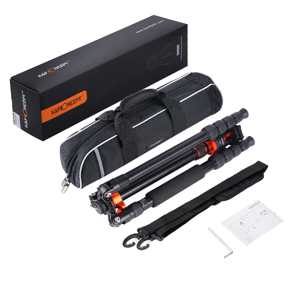 K&F CONCEPT 67" Camera Tripod Monopod with Ball Head 10kg/22lbs Load Capacity K255A4+BH-28L(TM2515M1)