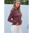 thumbnail image 5 of Womens Casual Long Sleeve Round Neck Shirts Basic Fall and Winter Tops, 5 of 5