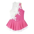 thumbnail image 4 of iEFiEL Kids Girls Shiny Sequins Floral Ballet Gymnastics Skirted Leotard Sleeveless Dance Dress, 4 of 7