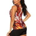 thumbnail image 3 of Balery Red Sun Flame Fox Camiseta sin mangas estampada ligera para mujer, tops de entrenamiento sin mangas, camisetas de yoga transpirables de secado rápido.-Large, 3 of 7