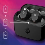 Skullcandy Mod TWS Bluetooth In-Ear Earbuds with Mic and Charging Case, Clear Voice, up to 34 Hours Play Time, IP55 Sweat/Water-Resistant , True Black