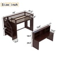 thumbnail image 5 of Twin Size loft bed with movable desk and storage shelf, featuring storage stairs, Espresso, 5 of 9