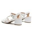 thumbnail image 5 of Womens Sandals Dressy Chunky Heels Low Block Open Toe Sandals Dress Party Shoes White Size 5.5, 5 of 6