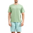thumbnail image 1 of GDREDA Pyjama Assorti pour Couples, Pyjama Homme à Manches Courtes, Doux et Lisse, avec Poches, Deux Pièces, Vert, TTG, 1 of 4
