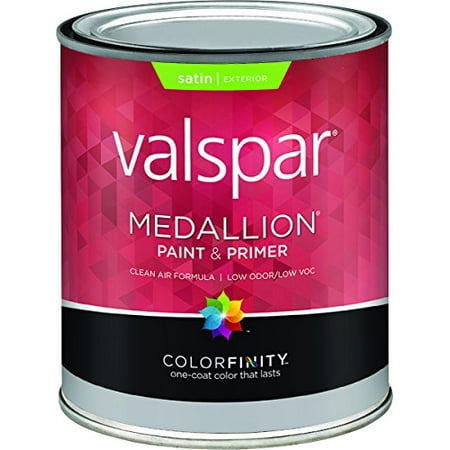 Valspar Medallion 100% Acrylic Paint & Primer Satin Exterior House Paint, Tint Base, 1 Qt.