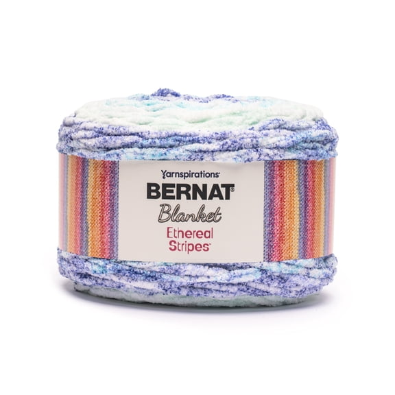 Bernat Blanket Ethereal Stripes, Lagoon, 10.5oz(300g), Super Bulky , Polyester