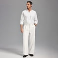 thumbnail image 5 of FEDTOSING Mens Wide Leg Fleece Lined Dress Pants Old Money Baggy Elastic Waist Relaxed Trousers, 5 of 8