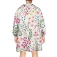thumbnail image 2 of Wearable Oversized Blanket,Pioneer Flower Floral Print Pattern Wearable Blanket Hoodie for Adults,Cozy Hooded Blankets with Super Pockets,Super Warm Fuzzy Pullover for Women & Men, 2 of 6