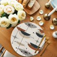 thumbnail image 2 of Round Placemats Mid Century Modern 15 inch Set of 6 Table Mats for Dining Table Abstract Geometric Lines Orange Gray Heat Resistant Non-Slip Kitchen & Home Decorative Place Mat Set, 2 of 8