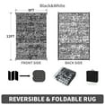 thumbnail image 4 of VUNATE Outdoor Rug 9'x12' Waterproof Reversible Carpet Patio Rug Plastic Indoor Outdoor Rug Portable Modern Large Straw Mat for Picnic RV Camping Porch Garden Picnic Deck Balcony Black and White, 4 of 8