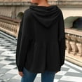 thumbnail image 3 of FAIWAD Hoodies for Women Long Sleeve Drawstring Peplum Hem Loose Hooded Sweatshirts Casual Babydoll Pullover Tops, 3 of 9