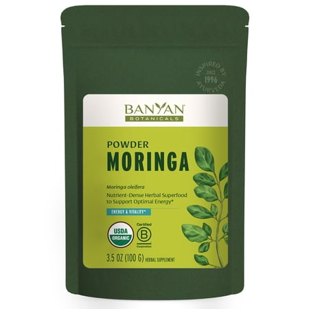 Banyan Botanicals Organic Moringa Powder – Moringa Oleifera – Superfood Powder and Natural Source of Vitamins & Minerals* – 3.5 oz – Non-GMO Sustainably Sourced Vegan