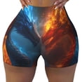 thumbnail image 2 of Uemuo Red And Blue Fire Dragon E Pattern Women Workout Impact Shorts Scrunch Butt Lifting Gym Shorts Seamless Booty Biker Shorts-Medium, 2 of 8