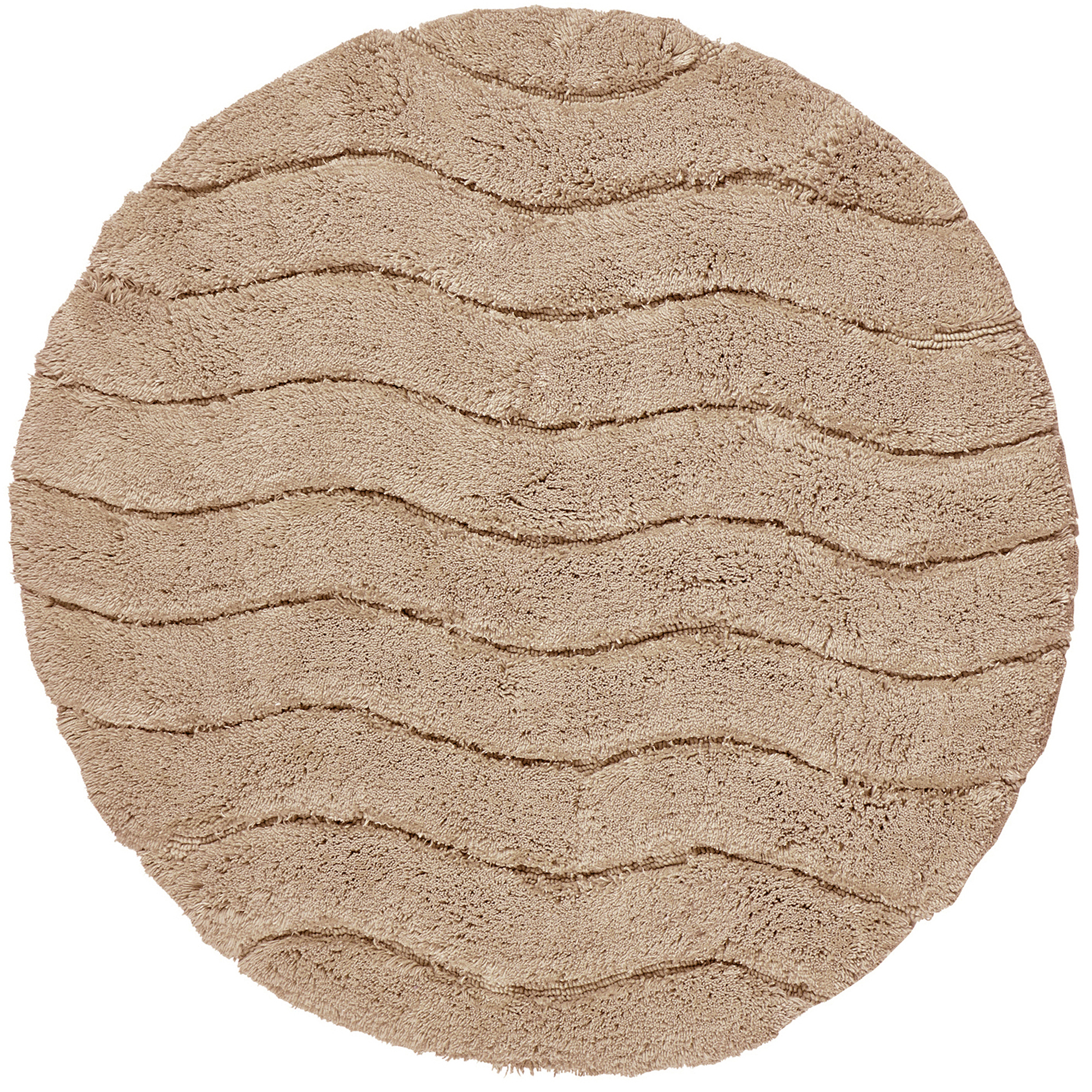 Better Trends Indulgence 100% Cotton 30" Round Bath Rug - Sand - image 5 of 5