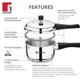 thumbnail image 2 of Sorrento Silver Stainless Steel Pressure Cooker With Outer Lid 5 Liters | Triply Base, Heavy Bottom, Induction Base, Gas Ready, 2 of 4