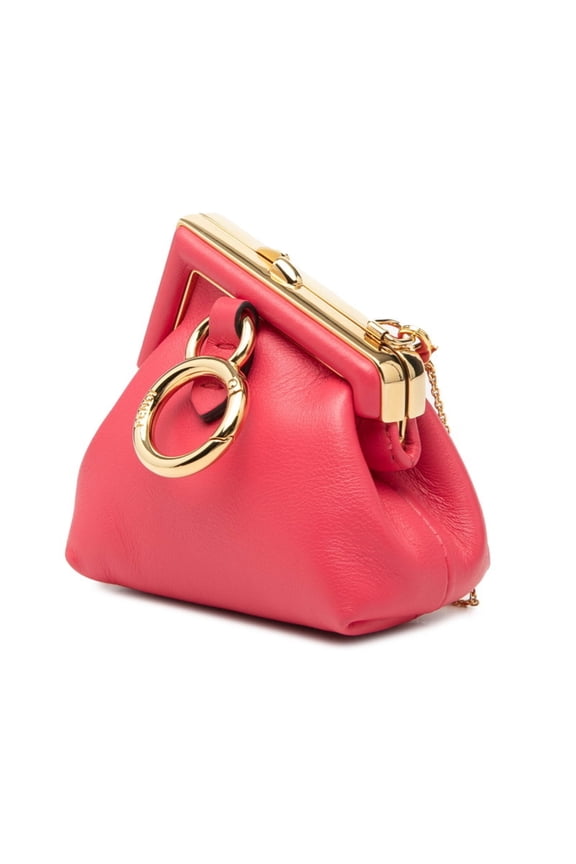 Pre-Owned Fendi Nano First Charm Chain Mini Shoulder Bag 7AS051 ABVE Pink Leather Women's FENDI