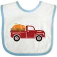 thumbnail image 3 of Inktastic Thanksgiving Red Truck Hauling a Giant Pumpkin Boys or Girls Baby Bib, 3 of 4