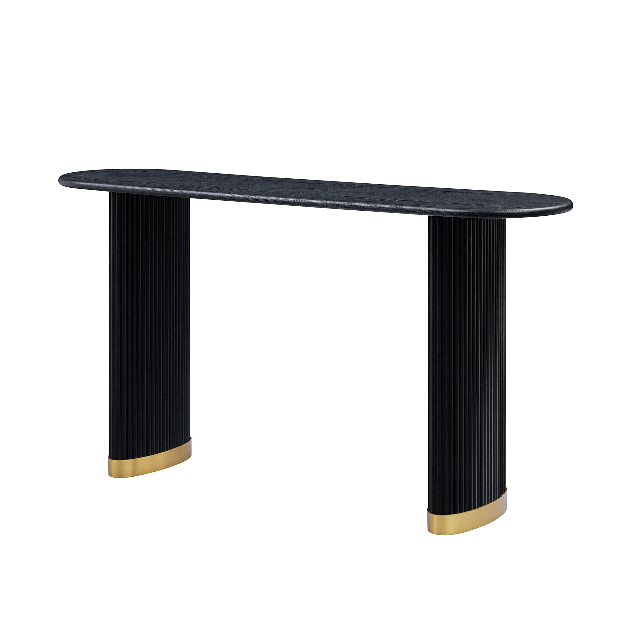 Modern Narrow Entryway Table 59.1 Inch with Unique Stainless Steel Legs