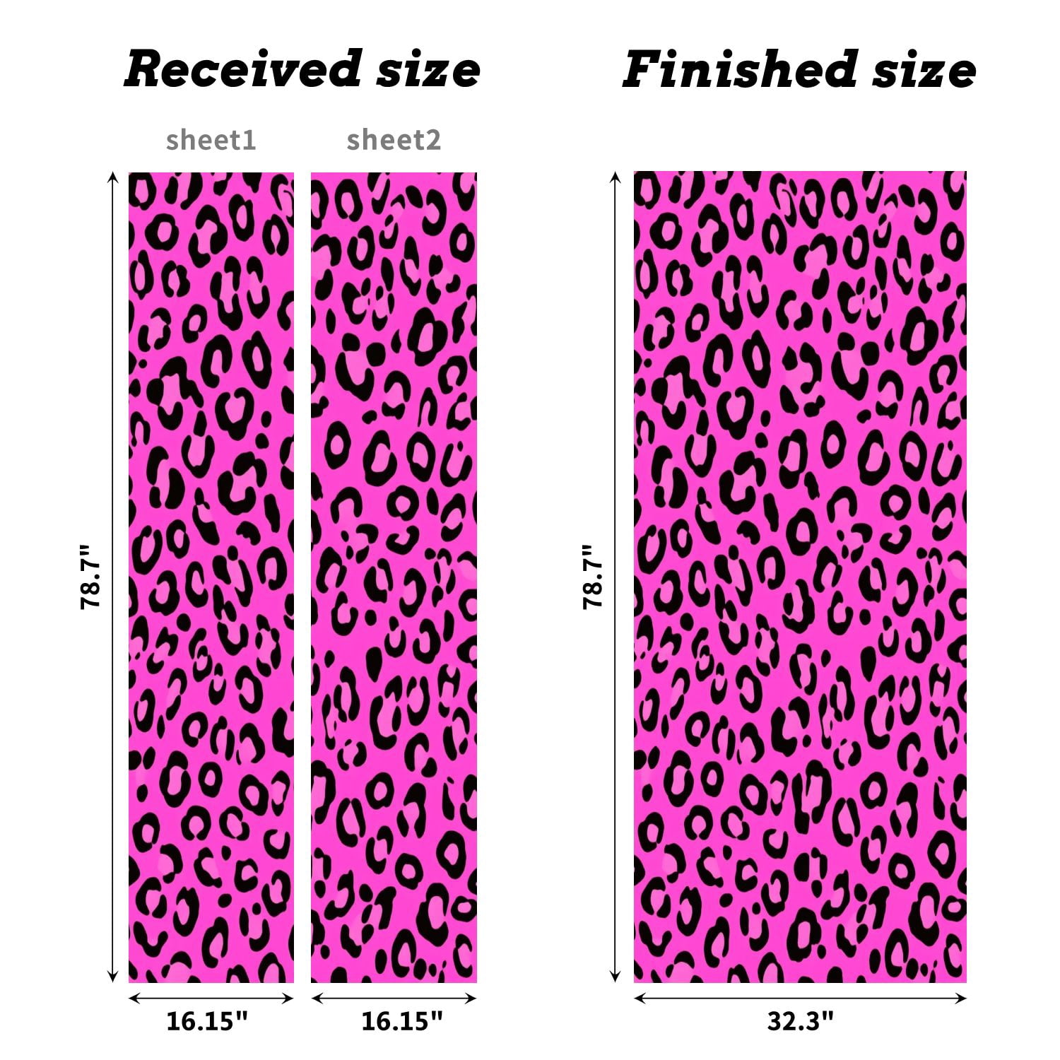 Self Adhesive Vinyl Refrigerator Wrap Set Leopard Print Pink Door Mural Removable Fridge Sticker Peel and Stick&nbsp;Full Door Cover Decal Kitchen Bar Decor