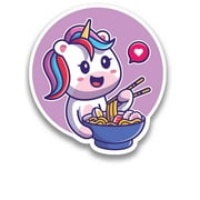 Unicorn Eats Ramen Sticker -Smartprints Designs, Vinyl Sticker