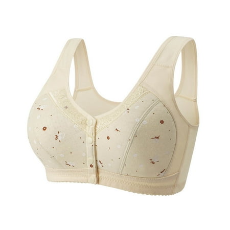 Blphud Comfy Bras for Women Women Bras Plus Size Front Hook Women s Comfortable and Sexy Large Size Front Buckle Bras Style Thin Bra Trendy Lingerie for Women Sports Bras for Women Yellow 42