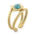 thumbnail image 2 of 10 pc Ion Plating(IP) Sun 304 Stainless Steel Open Cuff Rings Turquoise Malachite Rings for Women Real 18K golden Plated Adjustable, 2 of 4