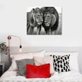 thumbnail image 4 of COMIO Modern Lion Lioness Black and White Pictures Office Bedroom Wall Art Minimalist Animal Couple Artwork Framed Canvas Painting Print for Home Bathroom Kitchen Décor, 4 of 4