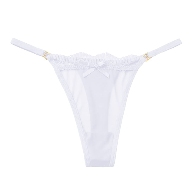 Aayomet String Thongs for Women en Dentelle Transparente Sans Couture (Blanc, m)