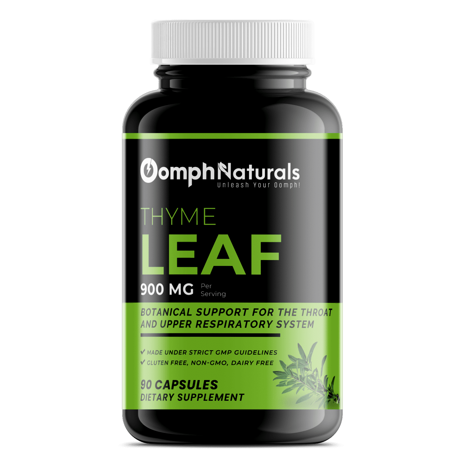 Oomph Naturals Thyme Leaf, 900mg Thymus Vulgaris Leaf Extract, 90 Capsules 45 Day Supply, Non