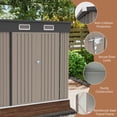 thumbnail image 6 of Clearance Storage Shed, Enyopro 6'x4' Outdoor Storage Sheds, Metal Storage House with Lockable Door, Storage Garden Tool shed for Lawnmower, Bike, Garage, Brown, 6 of 7