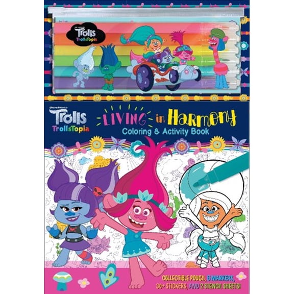 Courtney Acampora: Dreamworks Trolls: TrollsTopia: Living in Harmony Coloring and Activity Book, 64 pages (Paperback)