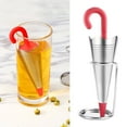 thumbnail image 2 of Reusable Umbrella Tea Infuser With Drip Tray For Tea Cups Mugs And Teapots Stainless Mesh Tea Strainer With Silicone Lid For Loose Tea, 2 of 9