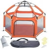 POP 'N GO Baby Playpen - Portable, Pack & Carry Play Yard for Baby and Kids, Orange