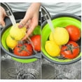 thumbnail image 2 of Set of 2 Collapsible Long Grip Silicone Strainer Baskets for Kitchen Use, 2 of 5