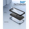 thumbnail image 3 of Biwat Seacosmo for iPhone 16E Case, Built-in 9H Tempered Glass Screen Protector with Camera Lens Protector, Shockproof Slim Cover, Full Body Protective Phone Cases for iPhone 16E, Black, 3 of 4