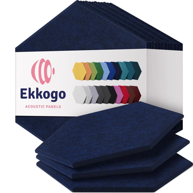 Paneles acústicos Ekkogo insonorizados para pared, paquete de 12 unidades, alta densidad