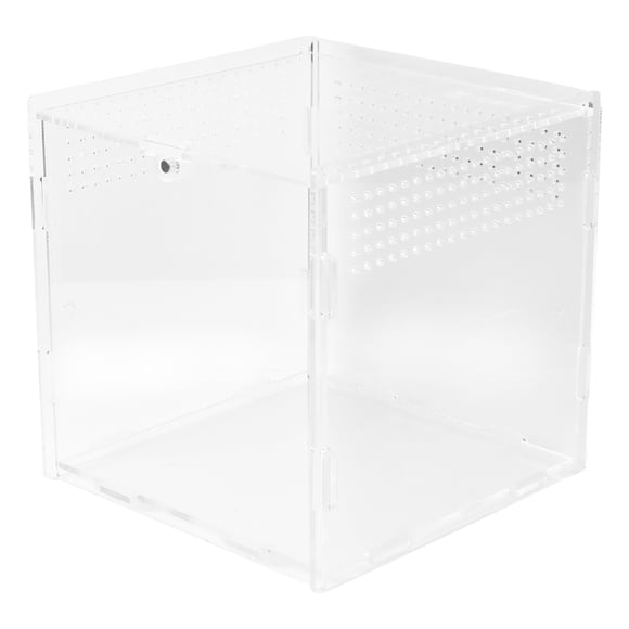 BRIGHTFUFU Caja de reptiles acrílicos recipiente de alimentación de mascotas con caja de reproducción transparente