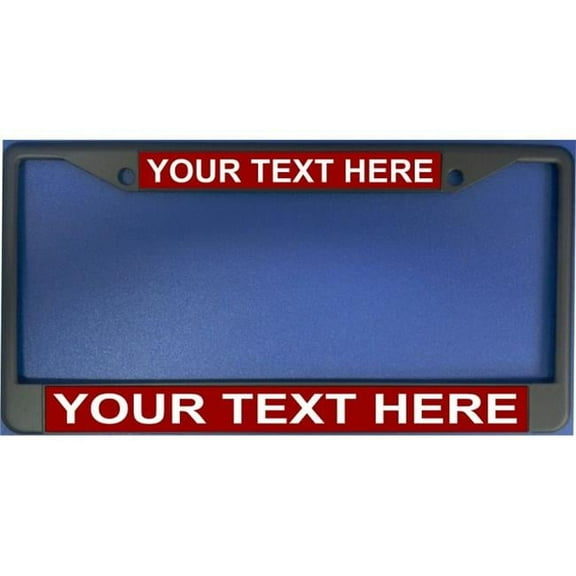 212 Main LPO1907 6 x 12 in. Custom Personalized Red Background Black License Plate Frame