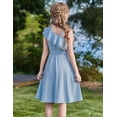 thumbnail image 3 of Vestido Arshiner Tween Girls de verano con un solo hombro azul 10-11Y, 3 of 6