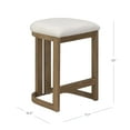 thumbnail image 4 of Nathan James Veya Modern Backless Bar Stool, Barrel Bar Stool with Boucle Upholstery and Solid Wood Legs, Light Brown, 4 of 5