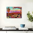 thumbnail image 4 of Acheng Desert Canvas Wall Art Cactus at Sunset Landscape Picture Prints Modern Living Room Decor  20x16inch, 4 of 6